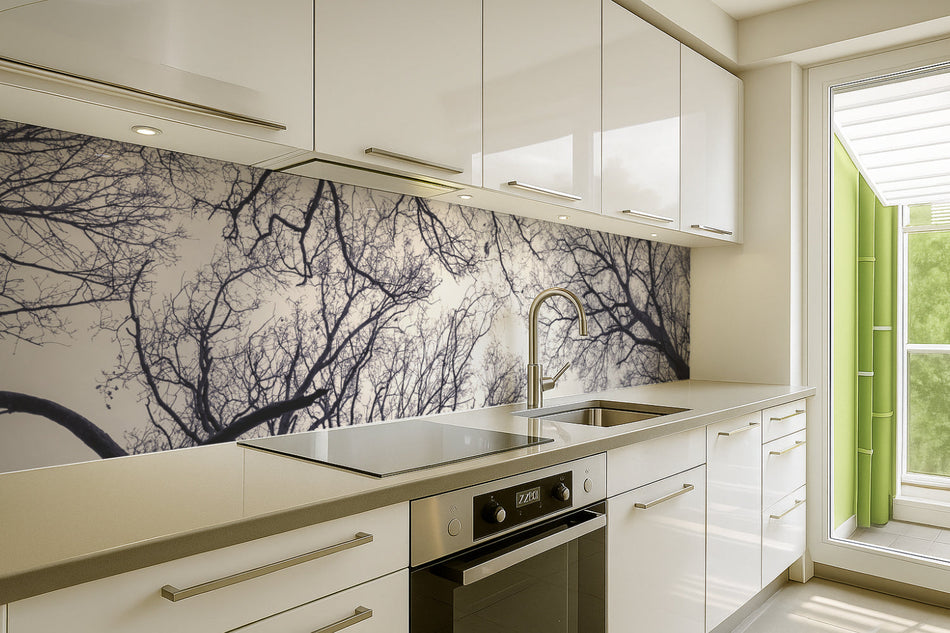 Küchenrückwand Äste Silhouette