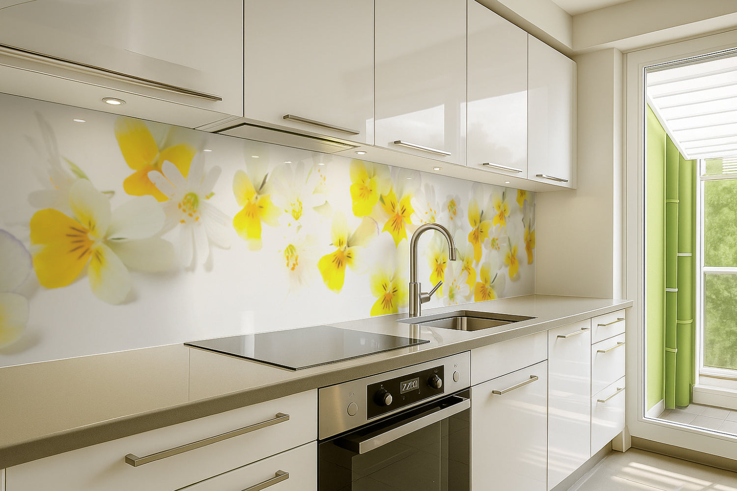 Küchenrückwand Gelbe Frühlingsblüten