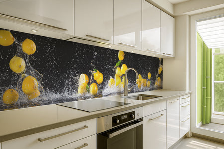 Küchenrückwand Zitronen Splash