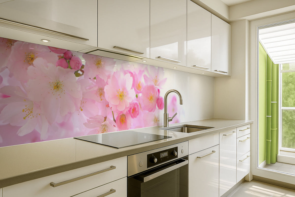 Küchenrückwand Rosa Kirschblüten