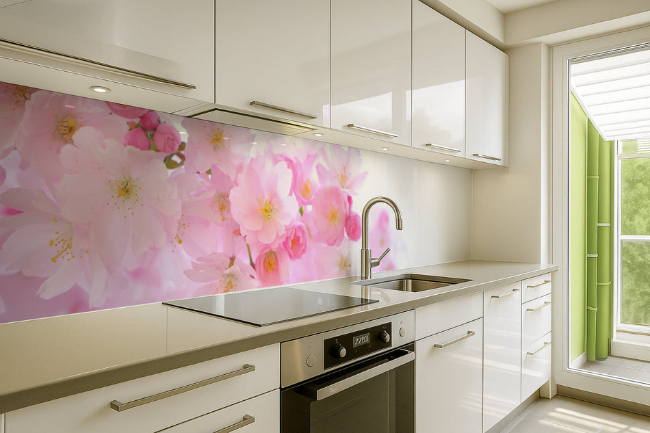 Küchenrückwand Rosa Kirschblüten
