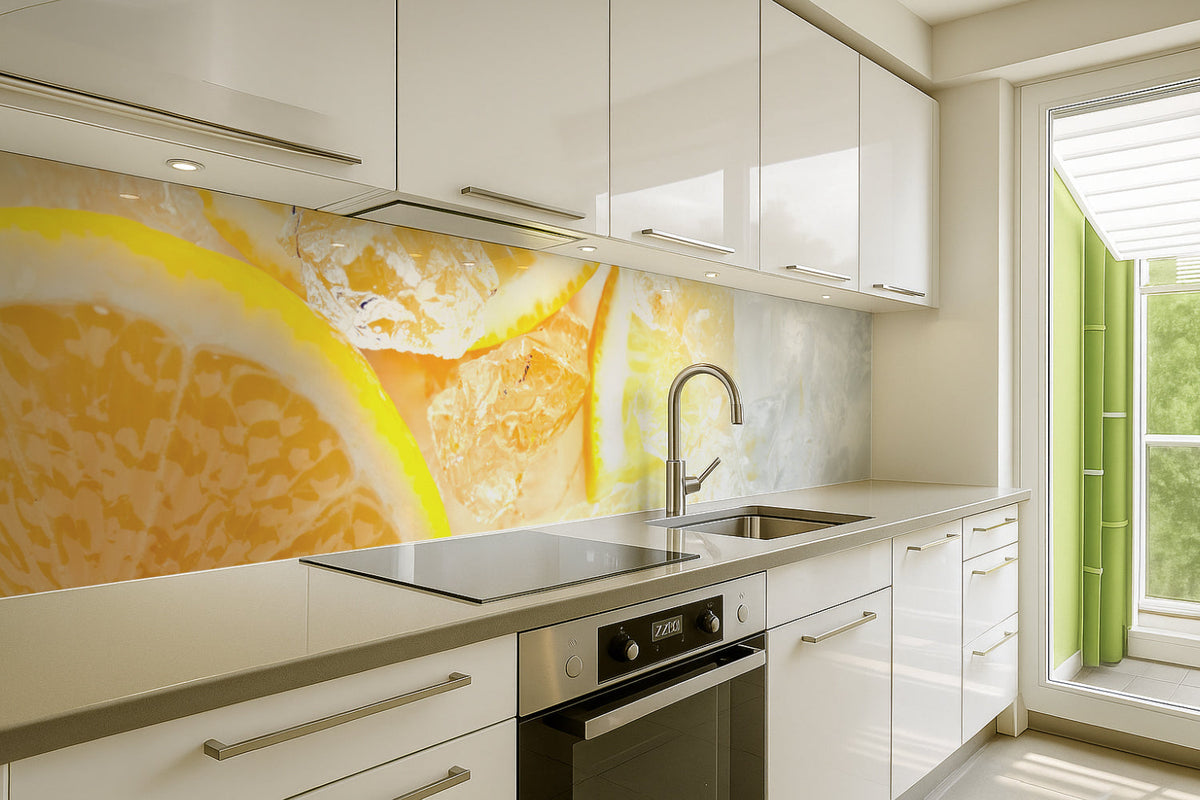 Küchenrückwand Eis und Zitrone