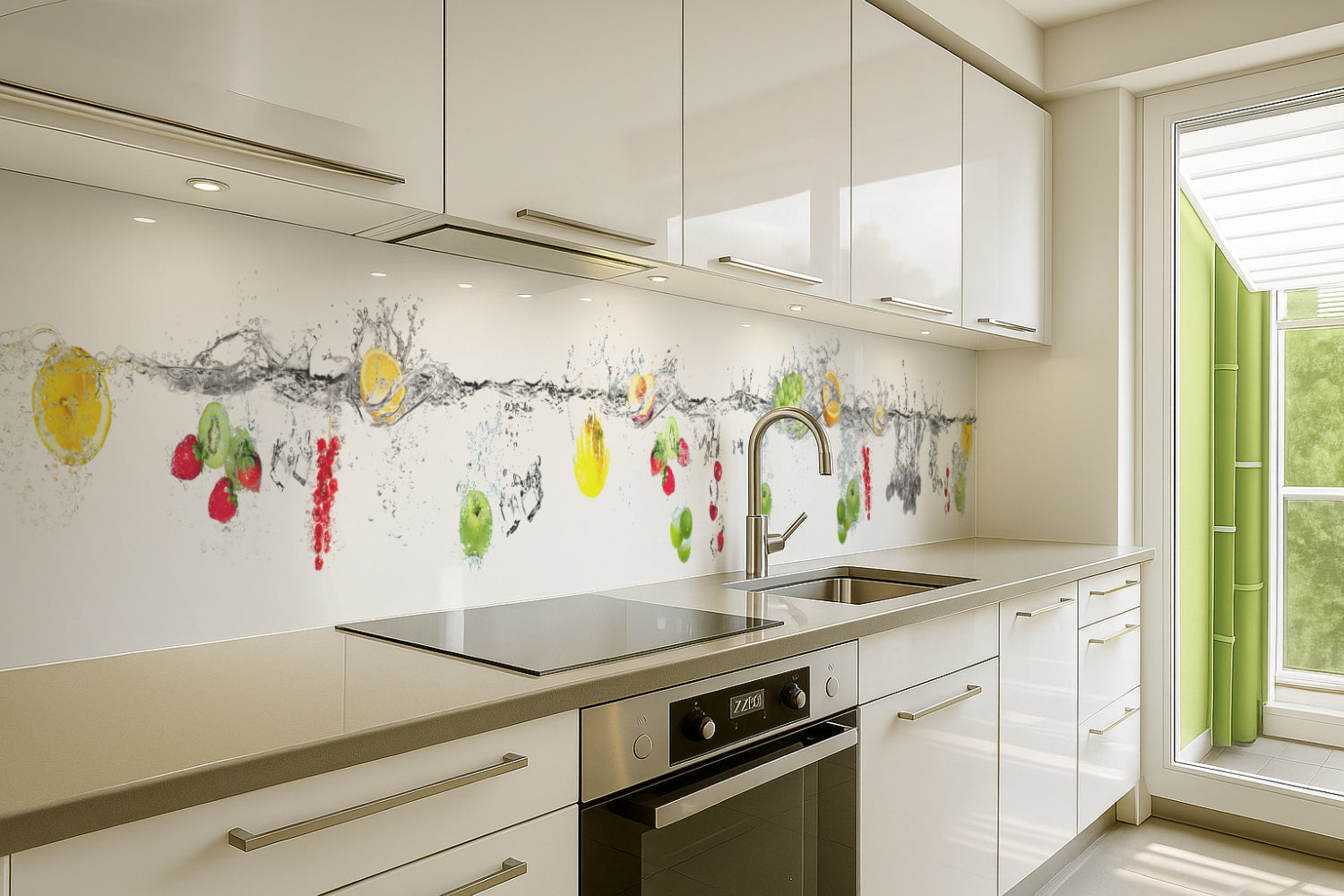 Küchenrückwand Bunte Früchte im Wasser