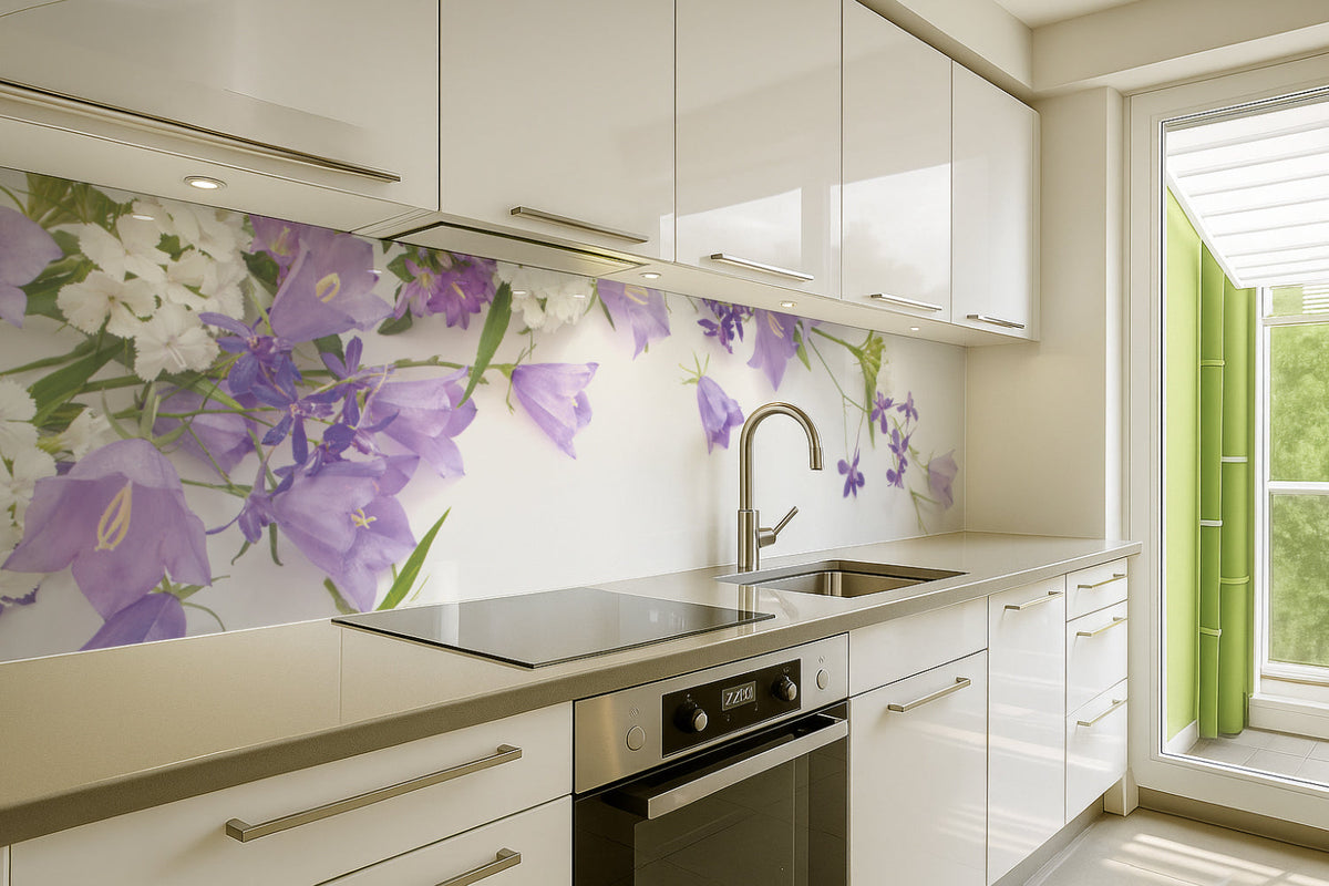 Küchenrückwand Glockenblumen Arrangement