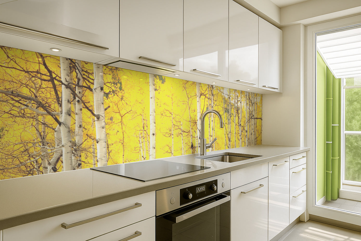 Küchenrückwand Herbstlicher Birkenwald