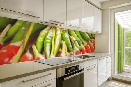 Küchenrückwand Rote & Grüne Chili