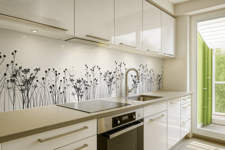 Küchenrückwand Florale Linien