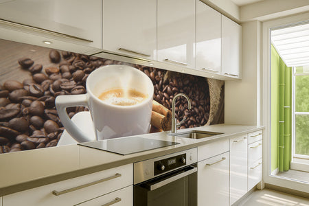 Küchenrückwand Espresso & Bohnen