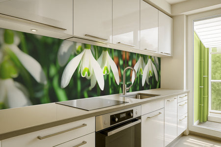 Küchenrückwand Schneeglöckchen