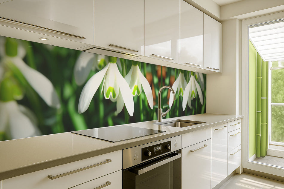 Küchenrückwand Schneeglöckchen