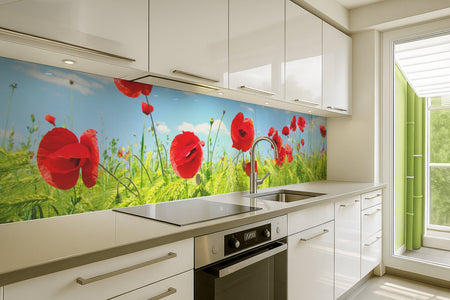 Küchenrückwand Mohnblumenwiese