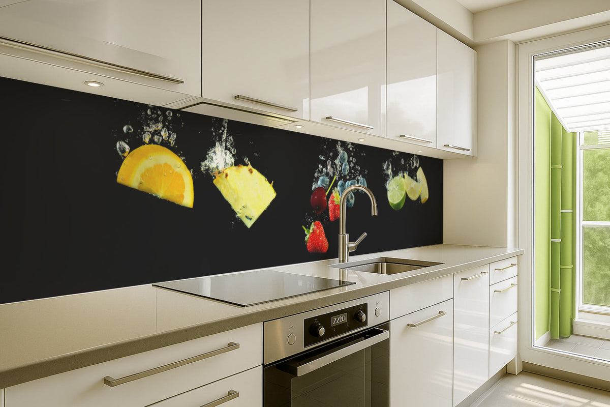 Küchenrückwand Früchte im Wasser