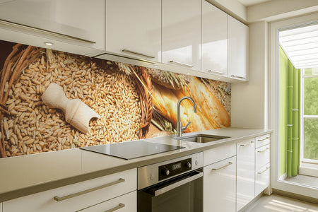 Küchenrückwand Baguette & Getreide