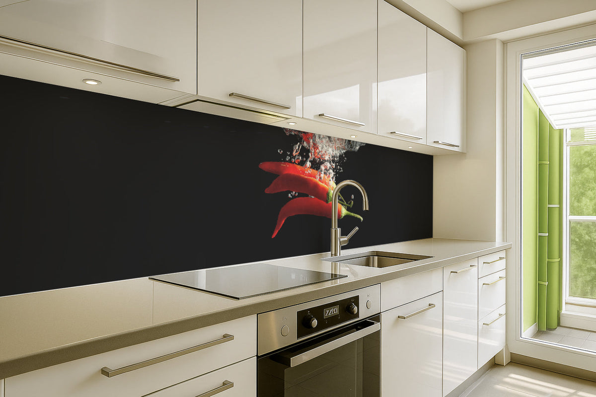 Küchenrückwand Chili Splash