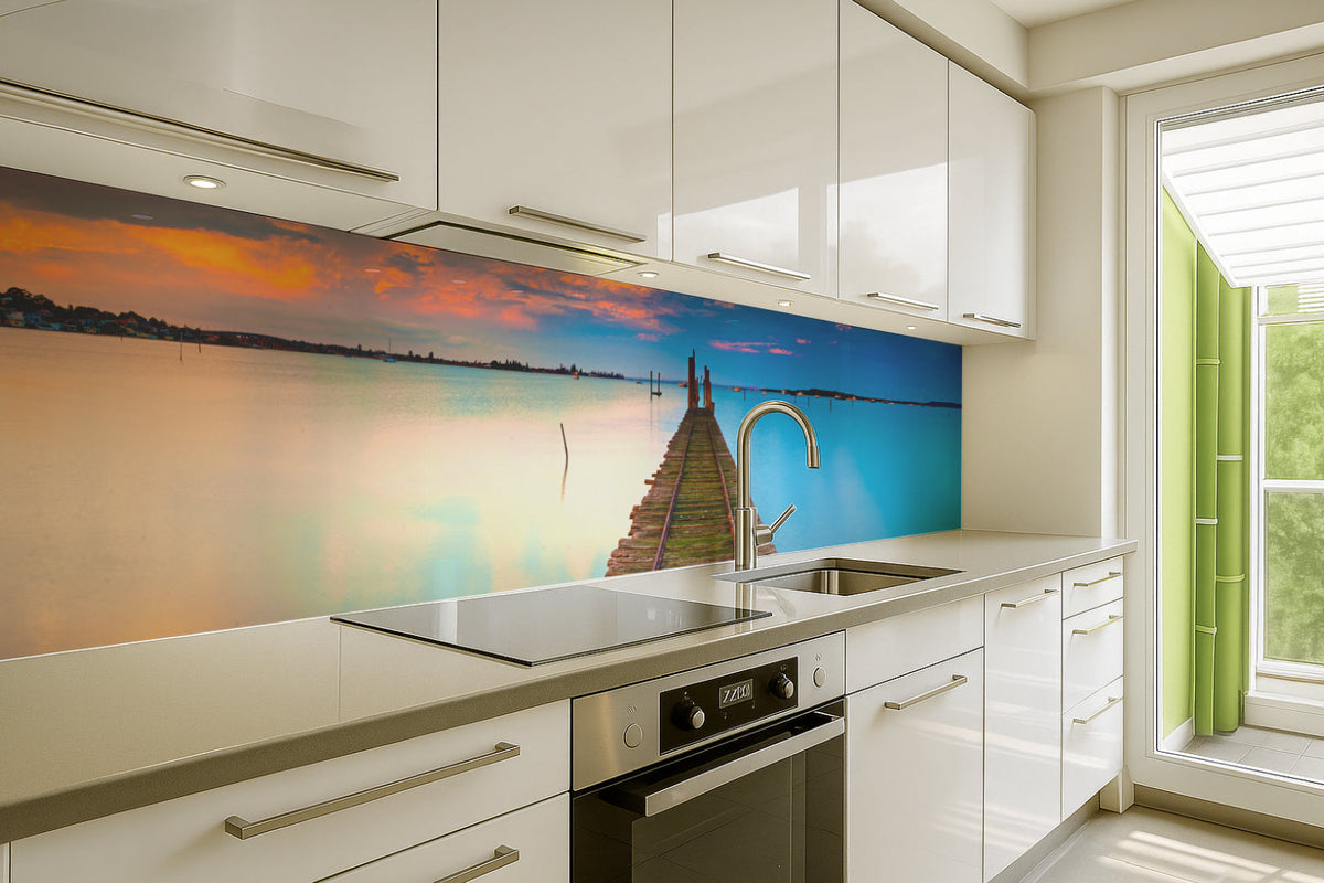 Küchenrückwand Steg am See