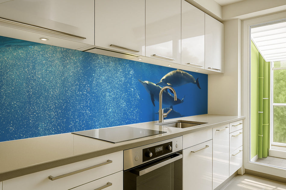 Küchenrückwand Delfine