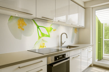 Küchenrückwand Weiße Blüten