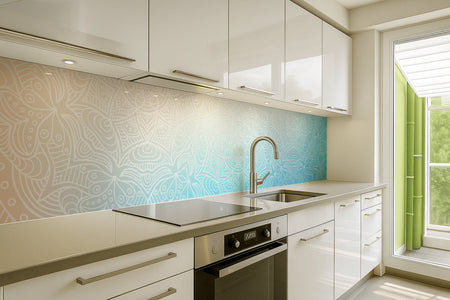 Küchenrückwand Mandala Blau