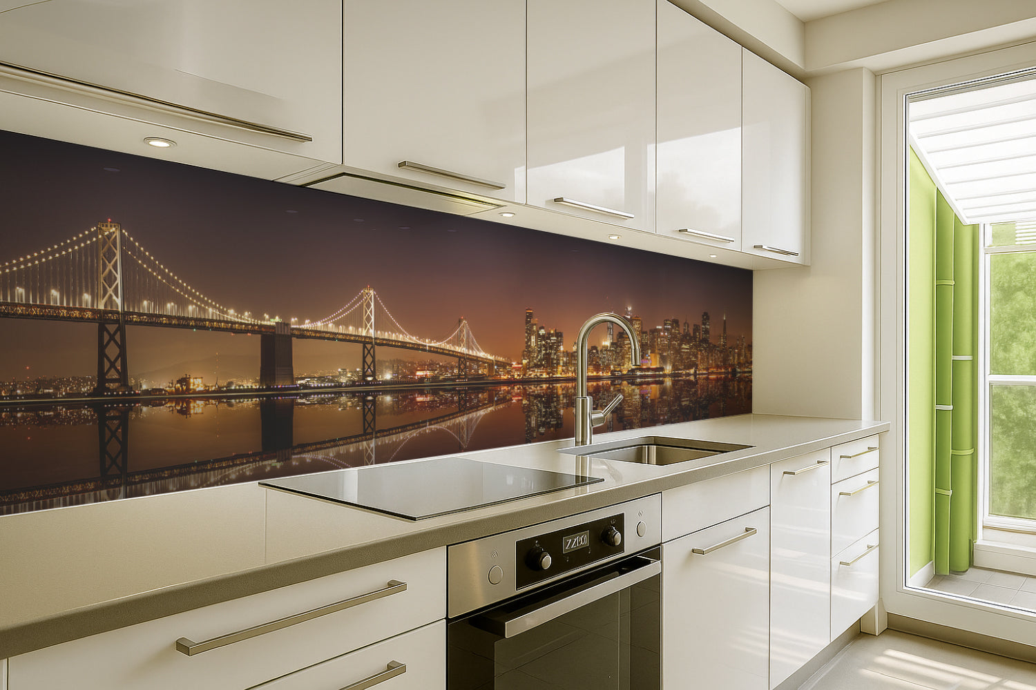 Küchenrückwand Skyline bei Nacht