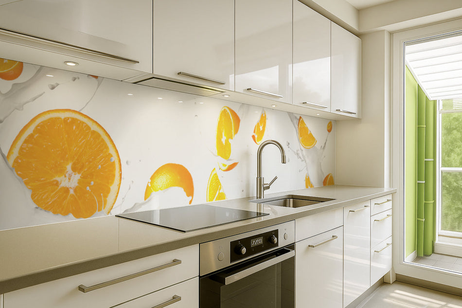 Küchenrückwand Orangen Splash