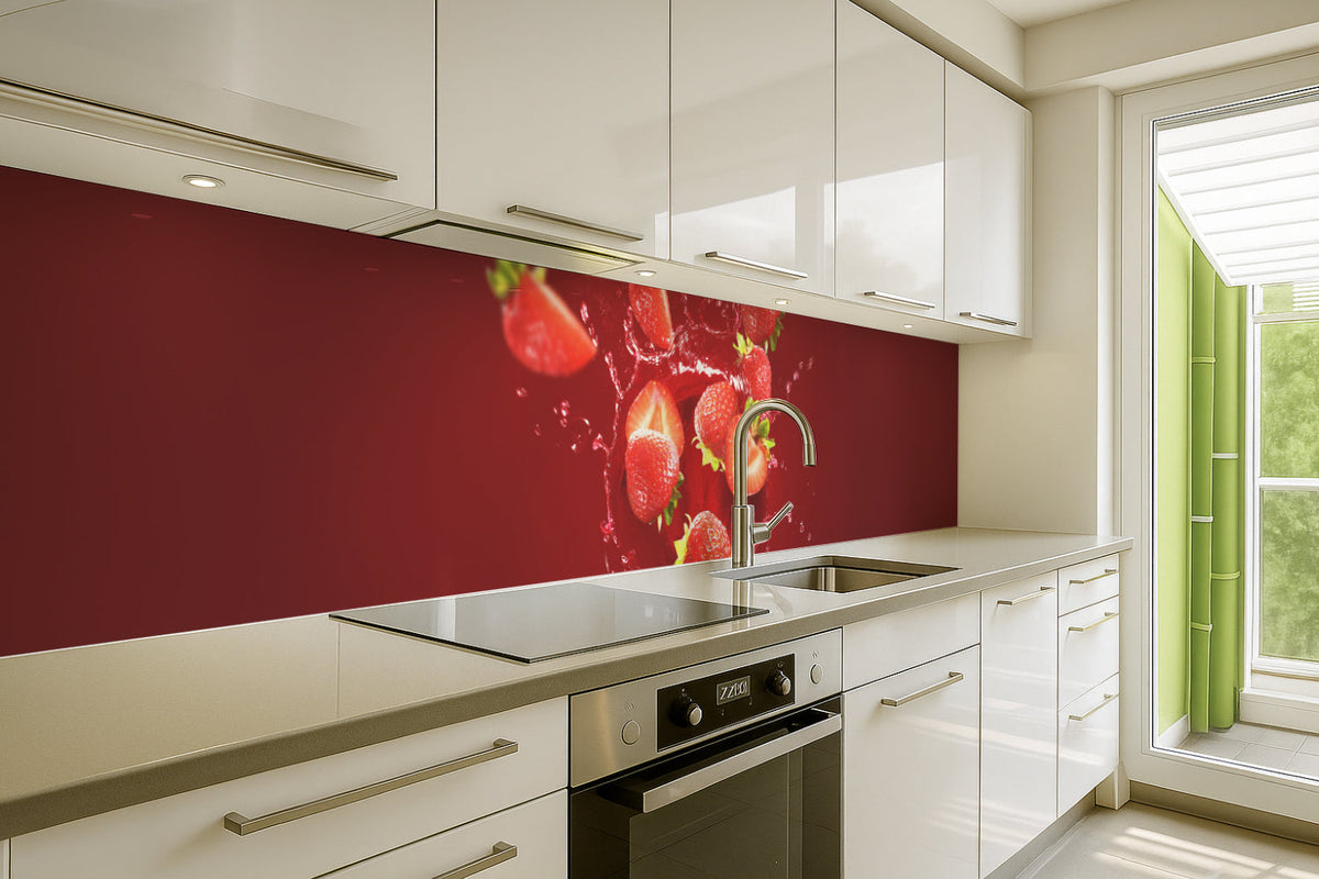 Küchenrückwand Erdbeeren Splash