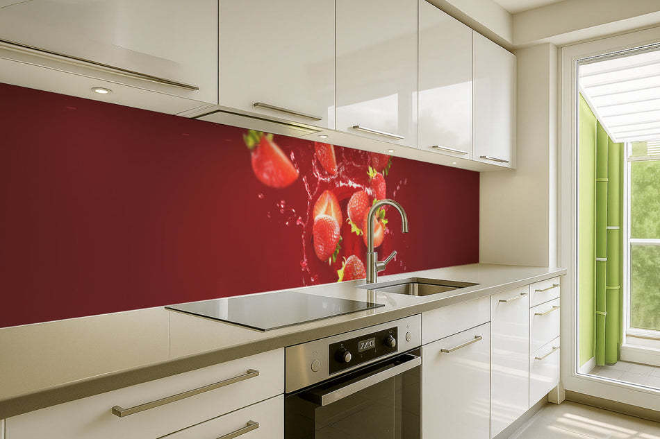Küchenrückwand Erdbeeren Splash