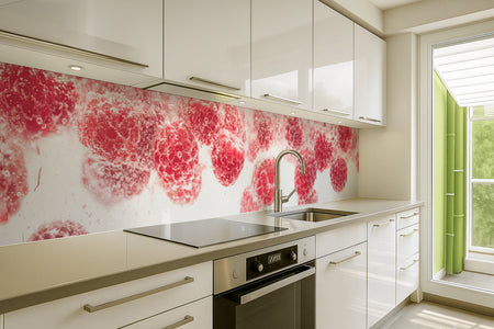 Küchenrückwand Himbeeren Sprudel