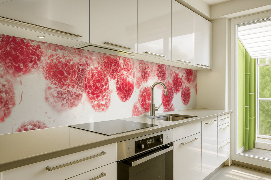 Küchenrückwand Himbeeren Sprudel