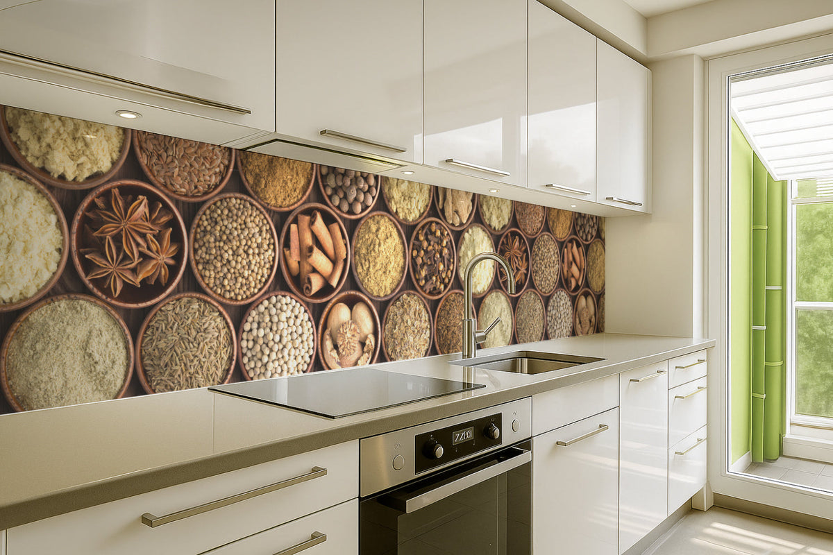 Küchenrückwand Gewürzschalen Design