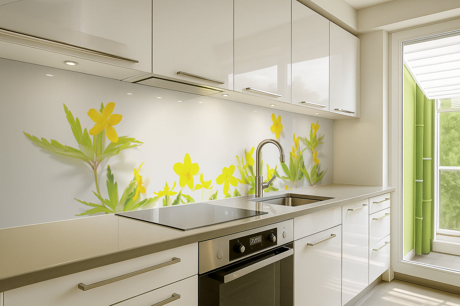 Küchenrückwand Frühlingsblumen Gelb