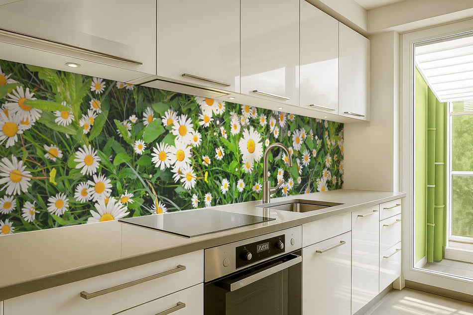 Küchenrückwand Margeriten Wiese
