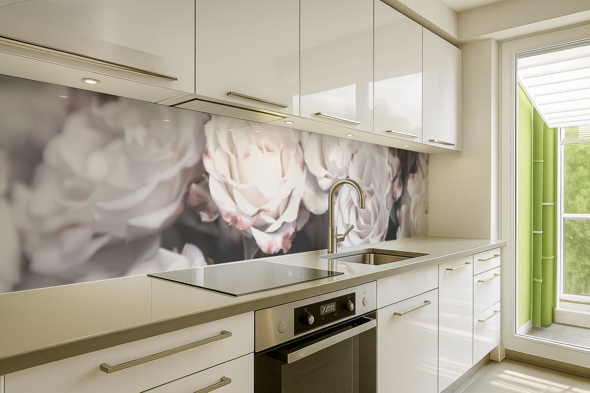 Küchenrückwand Blumenmotiv Romantik