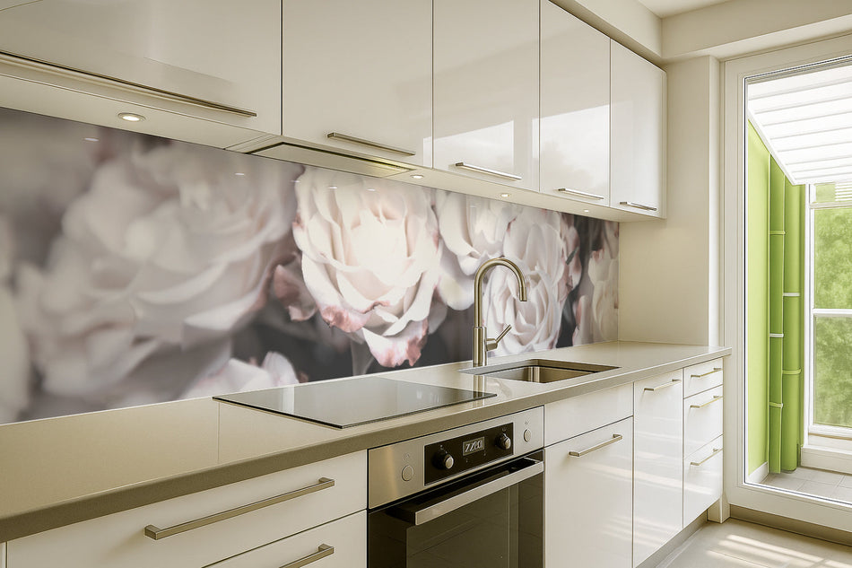 Küchenrückwand Blumenmotiv Romantik