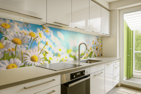 Küchenrückwand Margeriten Frühlingsblumen