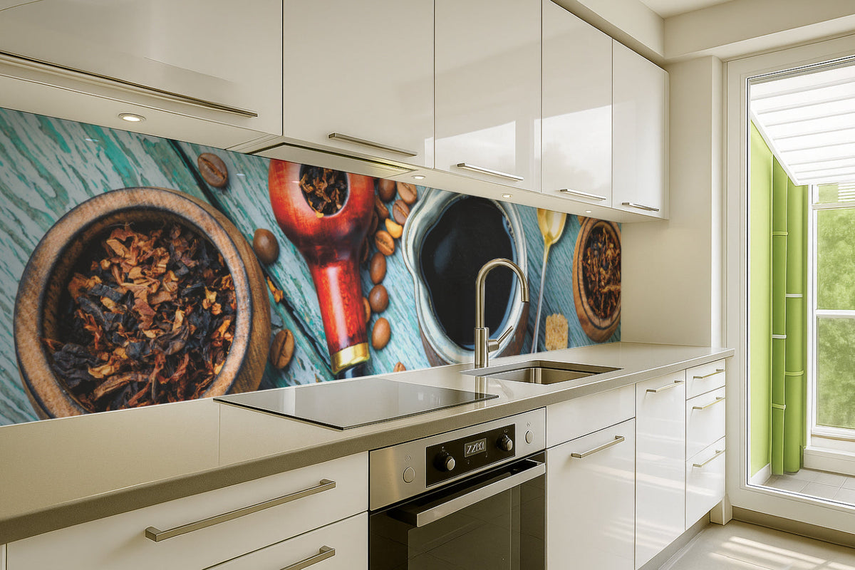 Küchenrückwand Kaffee & Pfeife Vintage