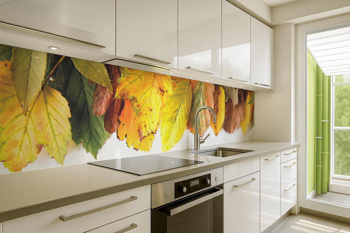 Küchenrückwand Bunte Blätter Herbst