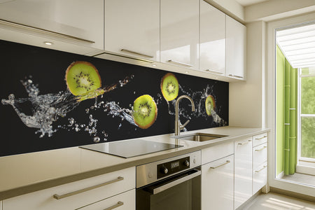 Küchenrückwand Kiwi Spritzwasser Effekt