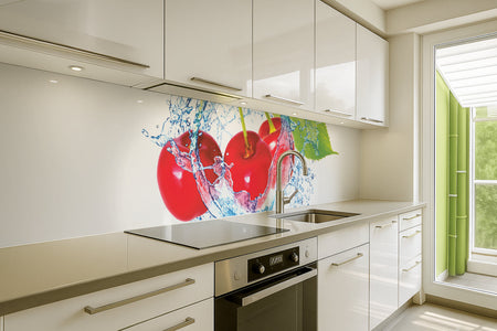 Küchenrückwand Kirschen im Wasser Splash