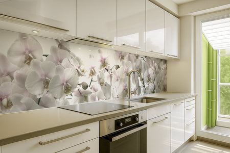 Küchenrückwand Orchideen Blüten