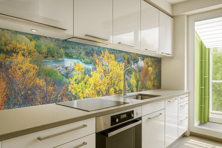 Küchenrückwand Herbstlandschaft am Fluss