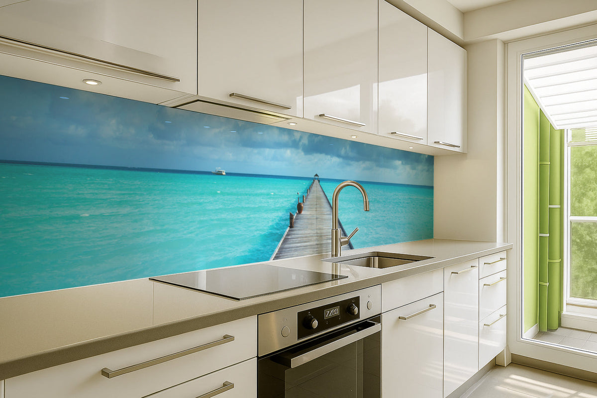 Küchenrückwand Steg ins Meer