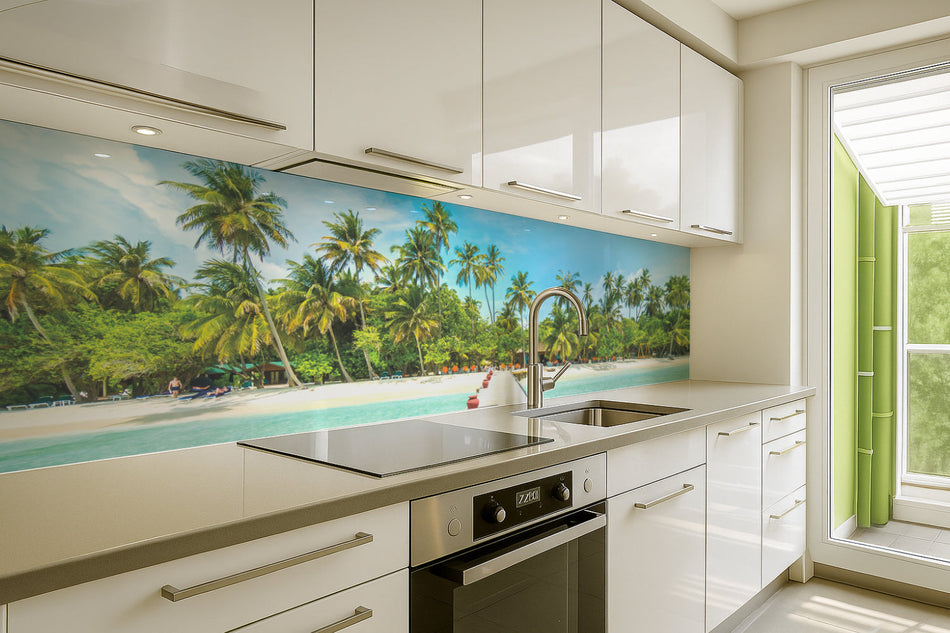 Küchenrückwand Tropischer Palmenstrand