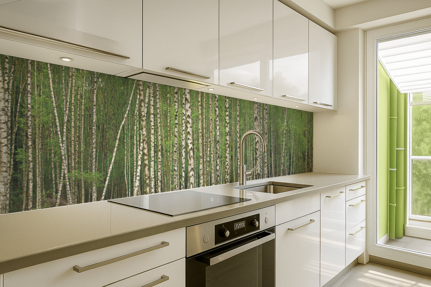 Küchenrückwand Birkenwald