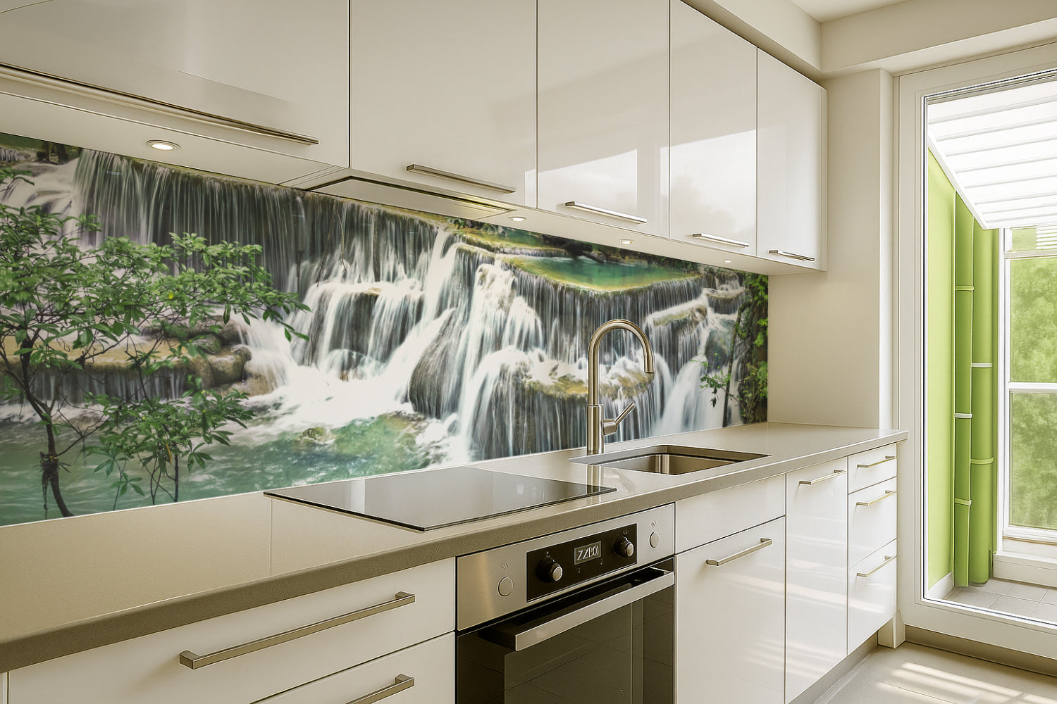 Küchenrückwand Wasserfall im Dschungel