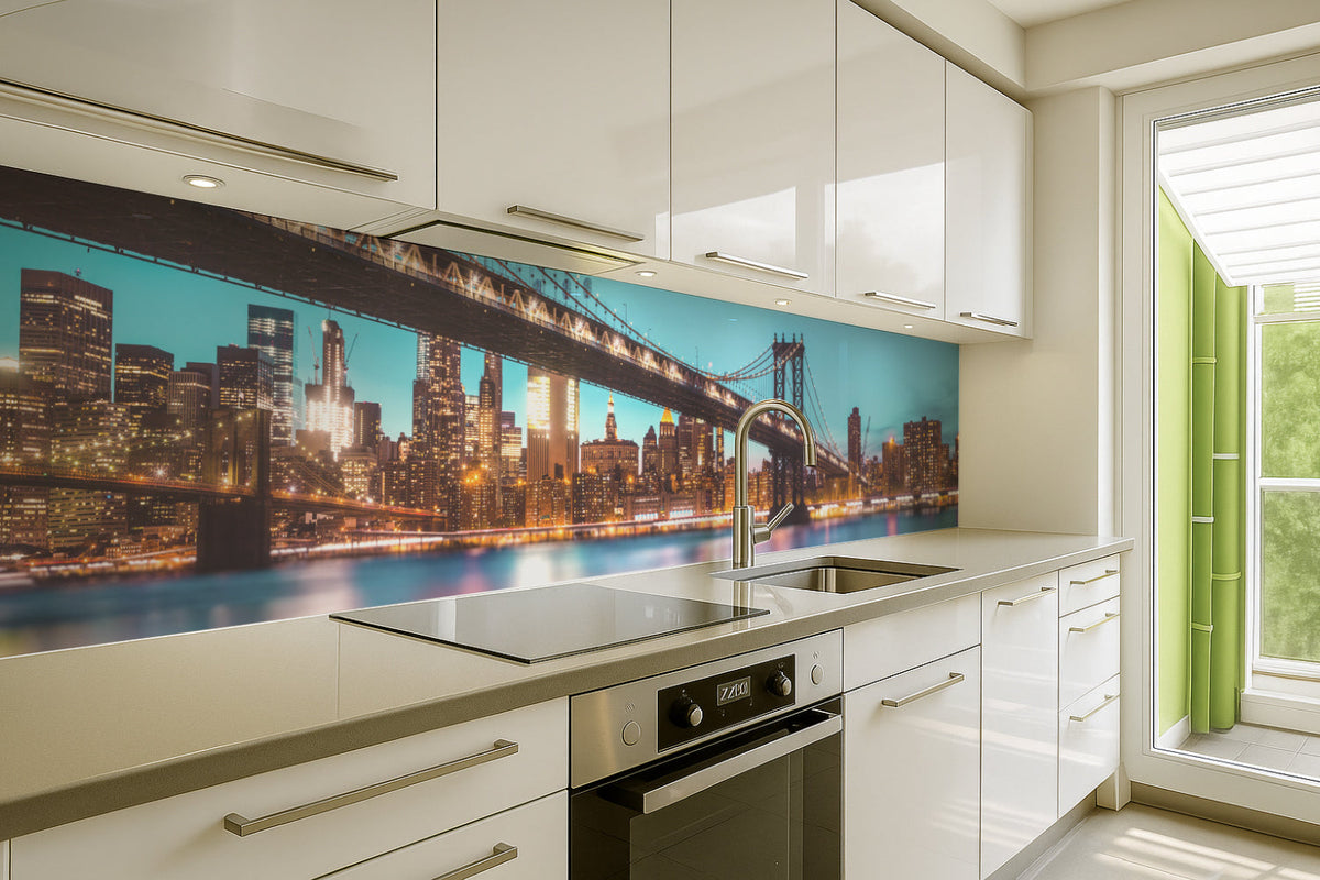 Küchenrückwand Skyline & Brücke