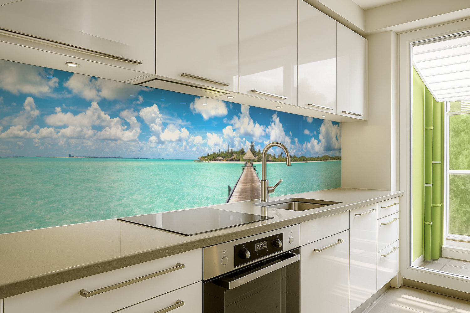 Küchenrückwand Tropischer Steg zur Insel