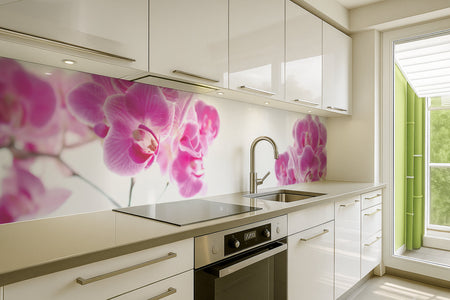 Küchenrückwand Rosa Orchideenblüten
