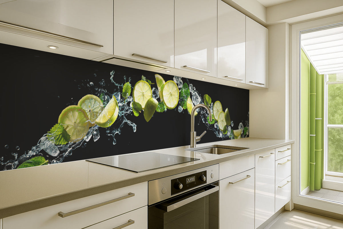 Küchenrückwand Limetten & Minze