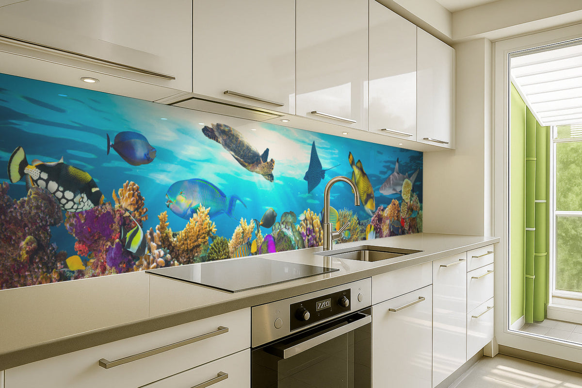 Küchenrückwand Bunte Fische & Korallenriff