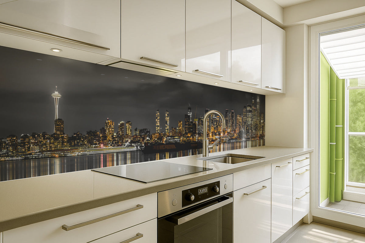 Küchenrückwand Skyline bei Nacht